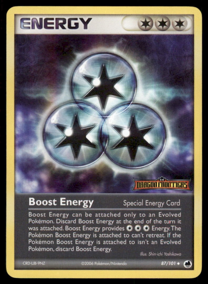 Boost Energy Stamped 87/101 Dragon Frontiers Pokemon Card Reverse Holo: We offer combined shipping on multiple items. Buyers may also arrange their own shipping. LiveShipping is a separate and independent option for shipping that is NOT a part of the auction house or thei