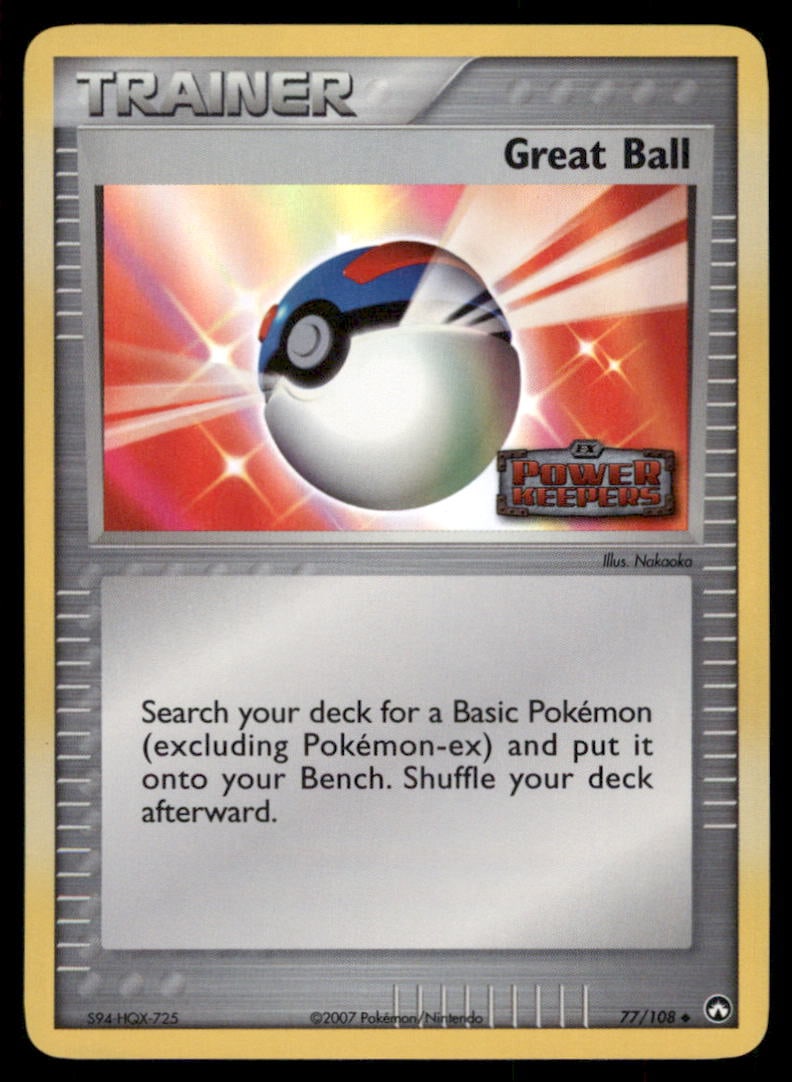 Great Ball Stamped 77/108 Power Keepers Pokemon Card Reverse Holo: We offer combined shipping on multiple items. Buyers may also arrange their own shipping. LiveShipping is a separate and independent option for shipping that is NOT a part of the auction house or thei