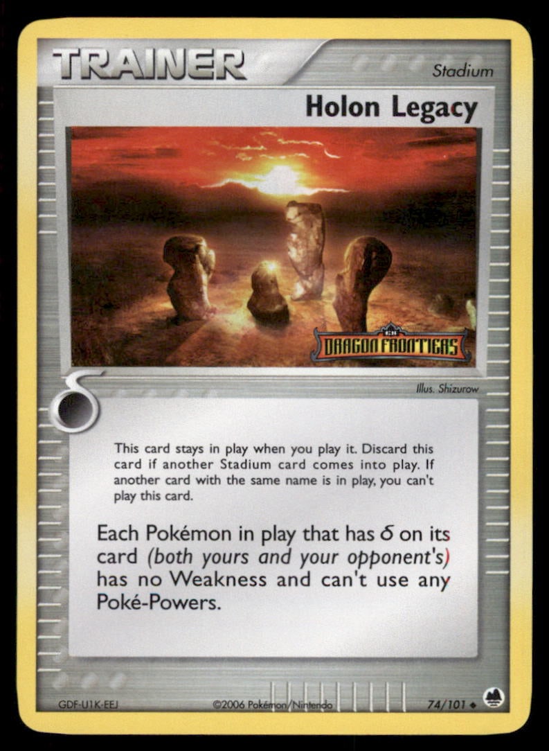 Holon Legacy Stamped 74/101 Dragon Frontiers Pokemon Card Reverse Holo: We offer combined shipping on multiple items. Buyers may also arrange their own shipping. LiveShipping is a separate and independent option for shipping that is NOT a part of the auction house or thei
