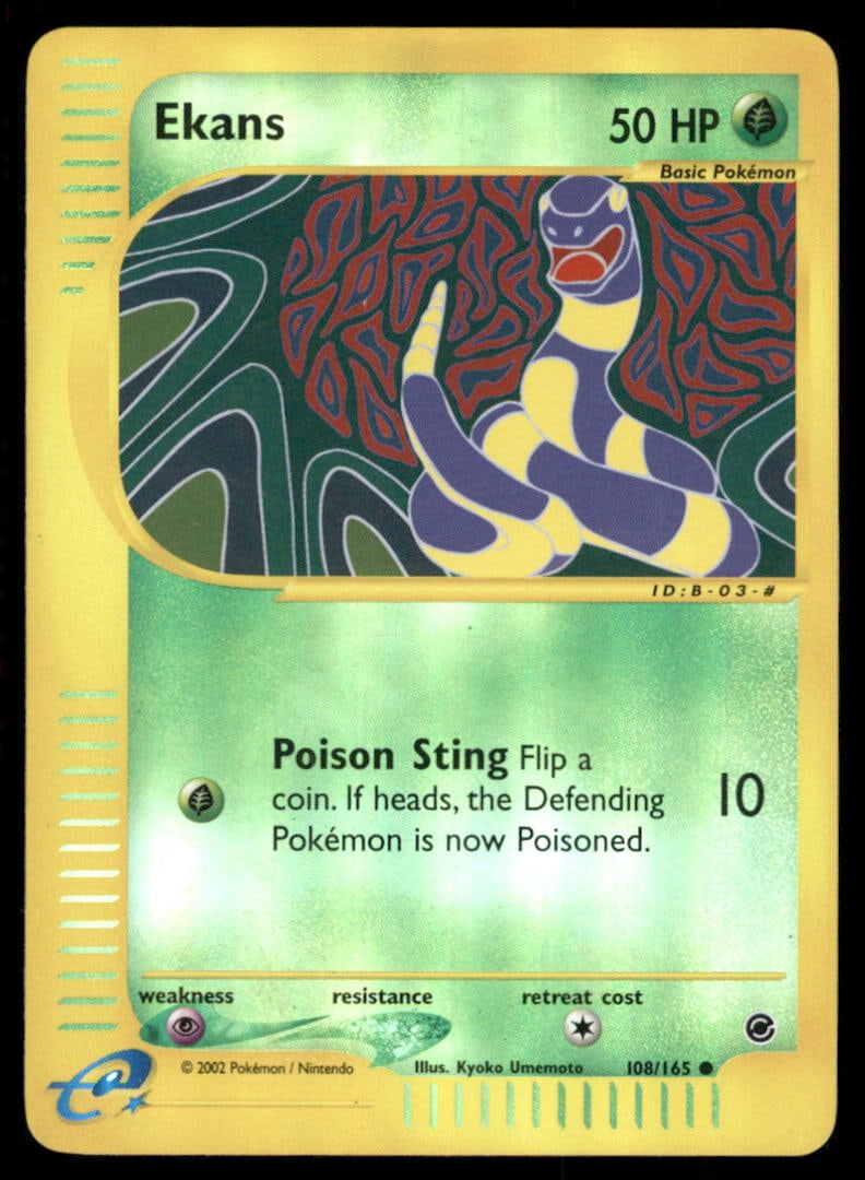 Ekans 108/165 Expedition Base Set Pokemon Card Reverse Holo: We offer combined shipping on multiple items. Buyers may also arrange their own shipping. LiveShipping is a separate and independent option for shipping that is NOT a part of the auction house or thei