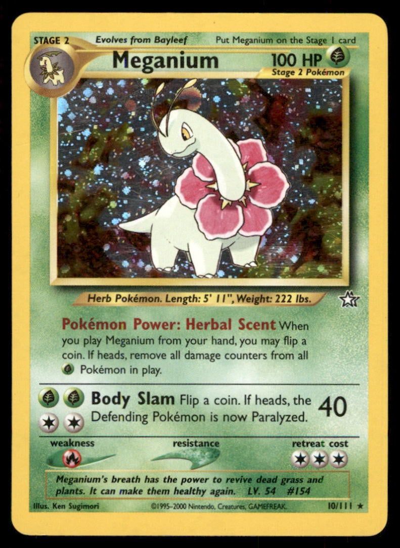 Meganium 10/111 Holo Neo Genesis Pokemon Card: We offer combined shipping on multiple items. Buyers may also arrange their own shipping. LiveShipping is a separate and independent option for shipping that is NOT a part of the auction house or thei