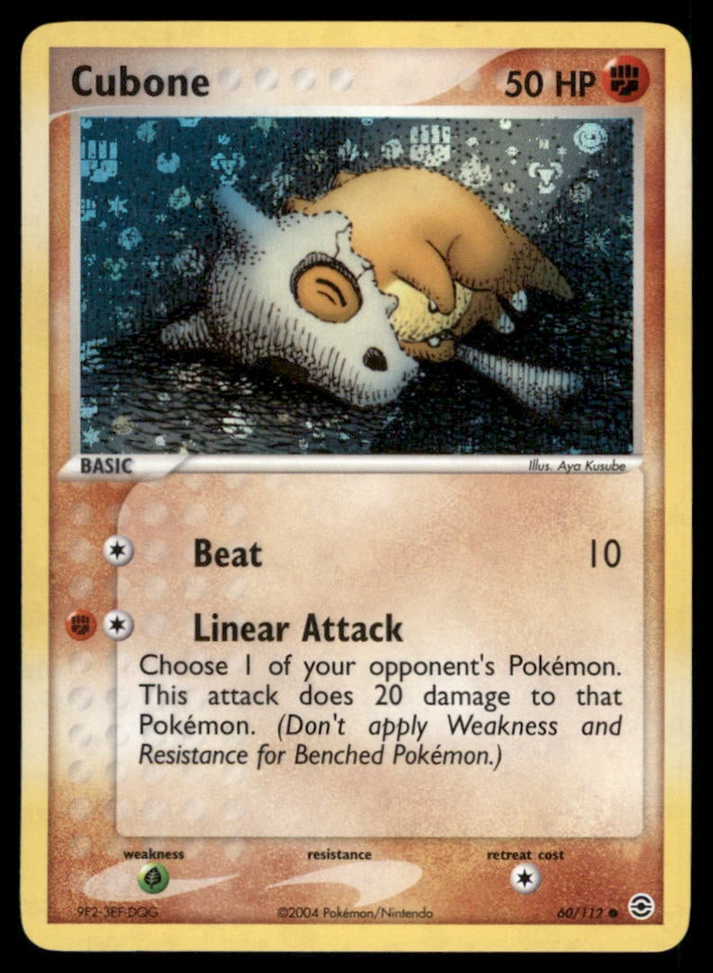 Cubone 60/112 FireRed & LeafGreen Pokemon Card Reverse Holo: We offer combined shipping on multiple items. Buyers may also arrange their own shipping. LiveShipping is a separate and independent option for shipping that is NOT a part of the auction house or thei