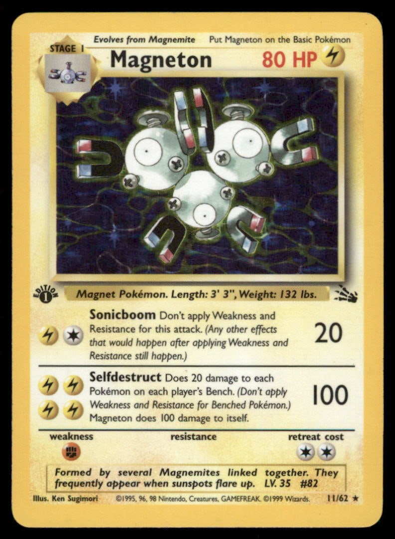 Magneton 11/62 Holo Fossil Pokemon Card 1st Edition Holo: We offer combined shipping on multiple items. Buyers may also arrange their own shipping. LiveShipping is a separate and independent option for shipping that is NOT a part of the auction house or thei