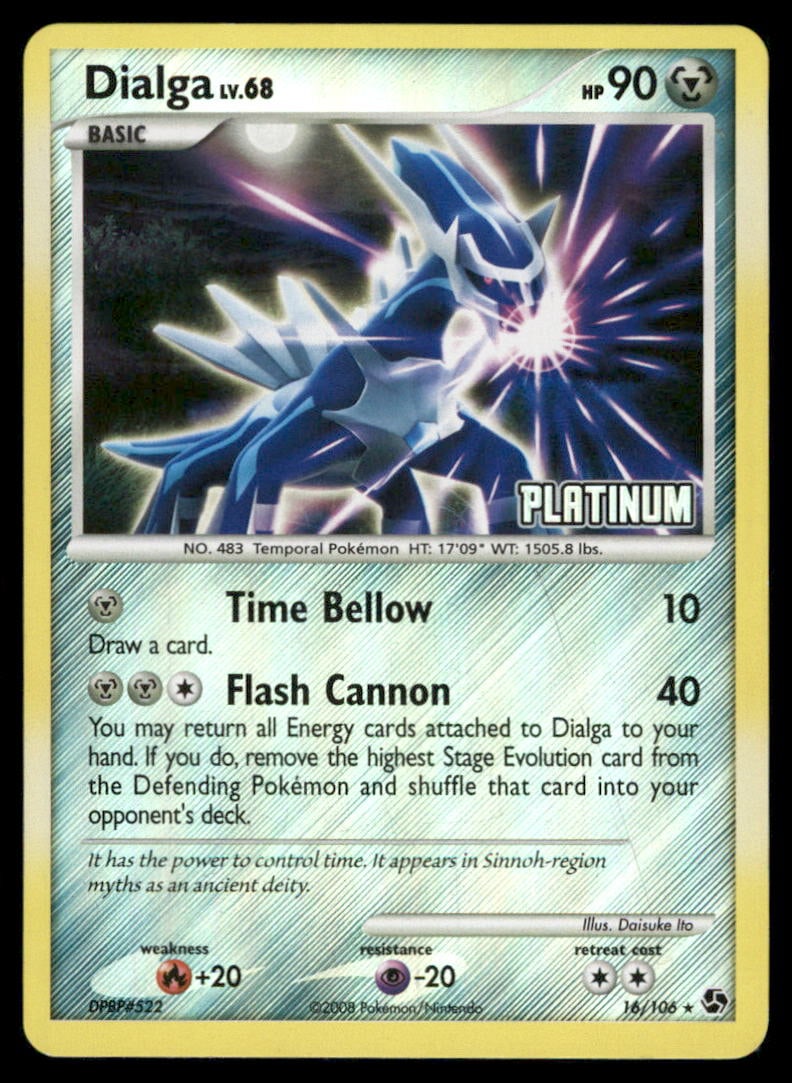 Dialga (Cosmos Holo) 16/106 Holo Deck Exclusives Pokemon Card: We offer combined shipping on multiple items. Buyers may also arrange their own shipping. LiveShipping is a separate and independent option for shipping that is NOT a part of the auction house or thei