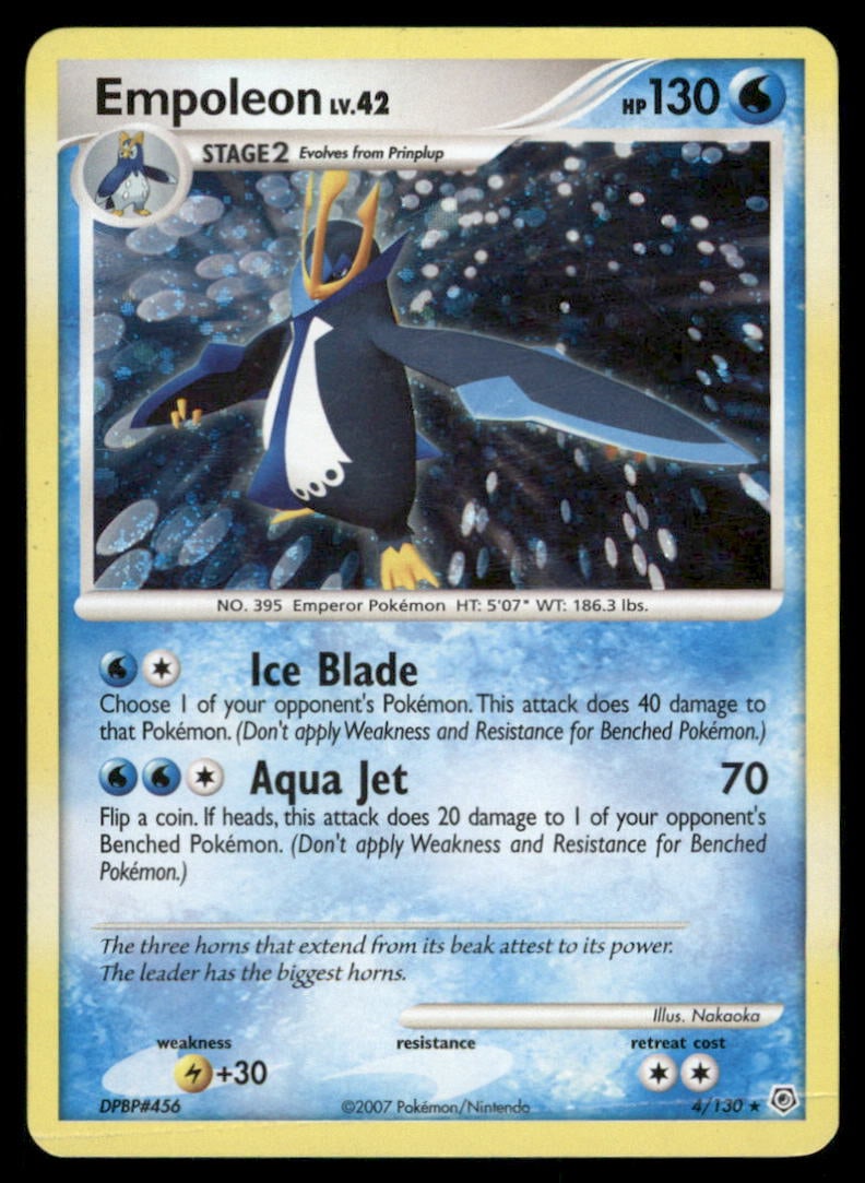 Empoleon 4/130 Holo Diamond & Pearl Pokemon Card: We offer combined shipping on multiple items. Buyers may also arrange their own shipping. LiveShipping is a separate and independent option for shipping that is NOT a part of the auction house or thei