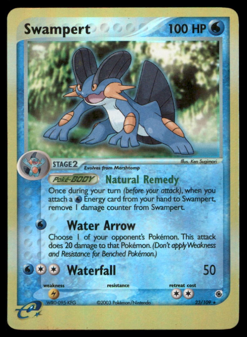 Swampert 23/109 Ruby & Sapphire Pokemon Card: We offer combined shipping on multiple items. Buyers may also arrange their own shipping. LiveShipping is a separate and independent option for shipping that is NOT a part of the auction house or thei