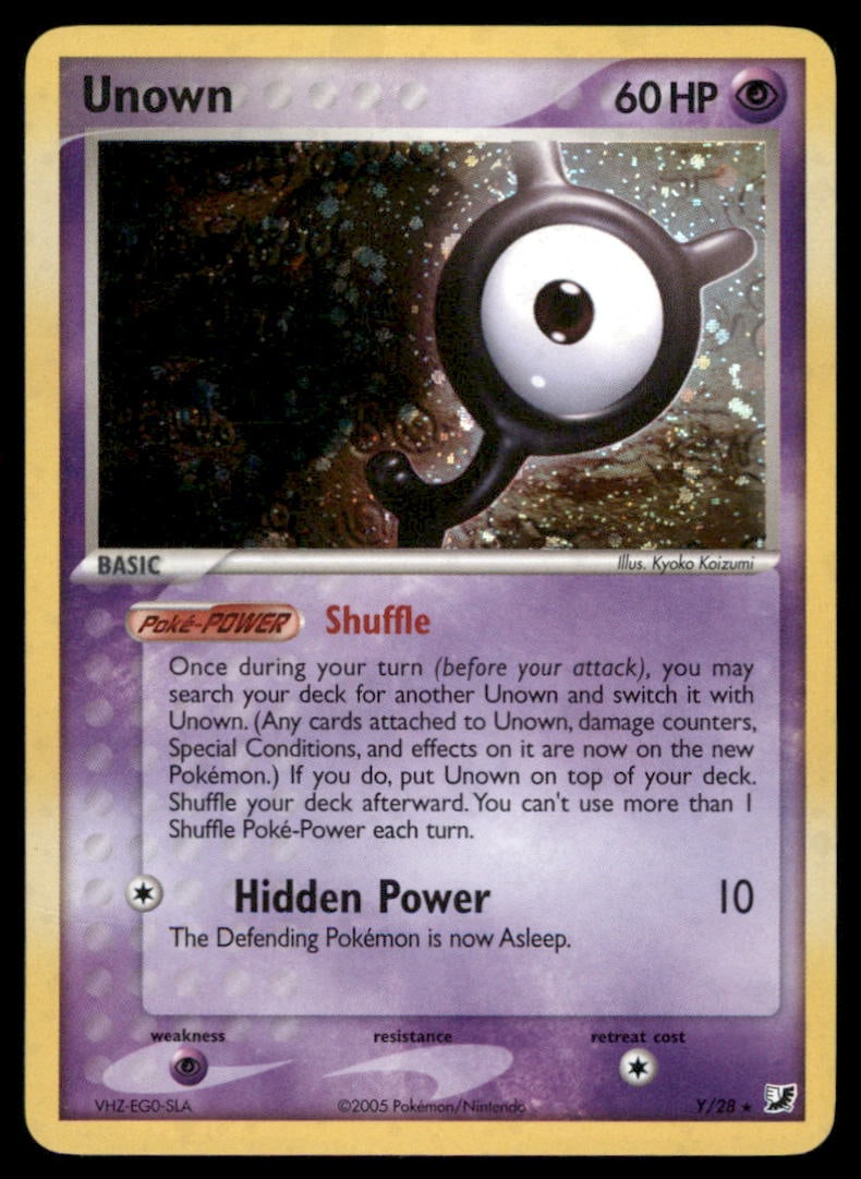 Unown Y/115 Unseen Forces Pokemon Card: We offer combined shipping on multiple items. Buyers may also arrange their own shipping. LiveShipping is a separate and independent option for shipping that is NOT a part of the auction house or thei