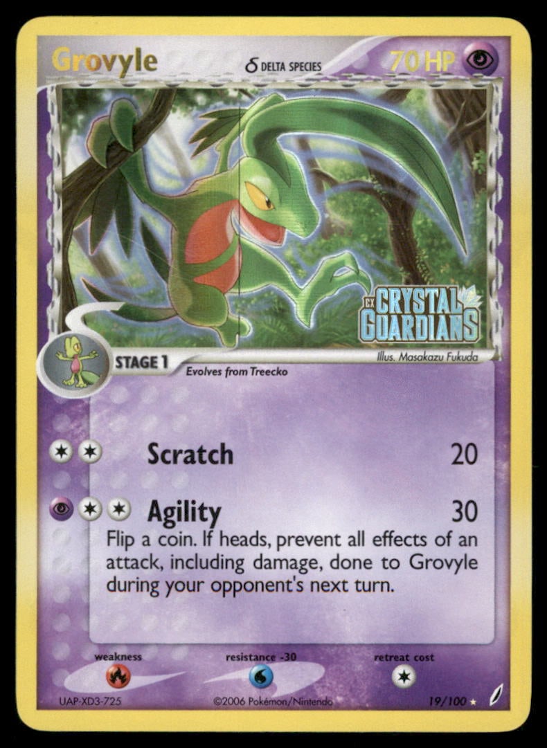 Grovyle Stamped 19/100 Crystal Guardians Pokemon Card Reverse Holo: We offer combined shipping on multiple items. Buyers may also arrange their own shipping. LiveShipping is a separate and independent option for shipping that is NOT a part of the auction house or thei