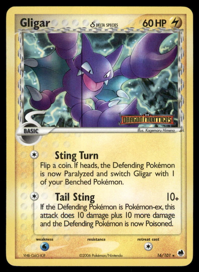 Gligar 16/101 Stamped Dragon Frontiers Pokemon Card Reverse Holo: We offer combined shipping on multiple items. Buyers may also arrange their own shipping. LiveShipping is a separate and independent option for shipping that is NOT a part of the auction house or thei
