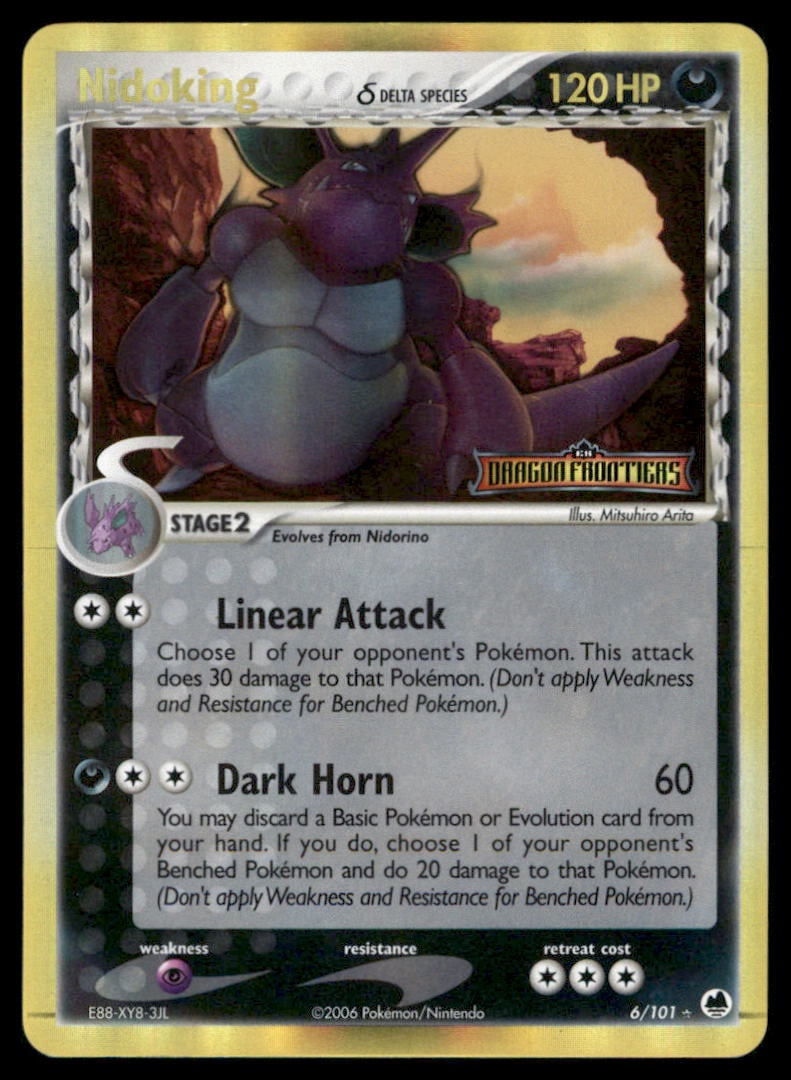 Nidoking 6/101 Stamped Holo Dragon Frontiers Pokemon Card Reverse Holo: We offer combined shipping on multiple items. Buyers may also arrange their own shipping. LiveShipping is a separate and independent option for shipping that is NOT a part of the auction house or thei