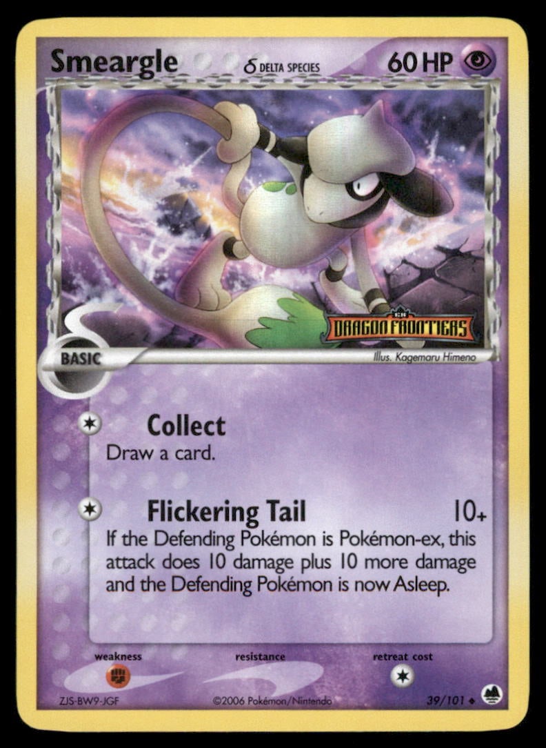 Smeargle 39/101 Stamped Dragon Frontiers Pokemon Card Reverse Holo: We offer combined shipping on multiple items. Buyers may also arrange their own shipping. LiveShipping is a separate and independent option for shipping that is NOT a part of the auction house or thei