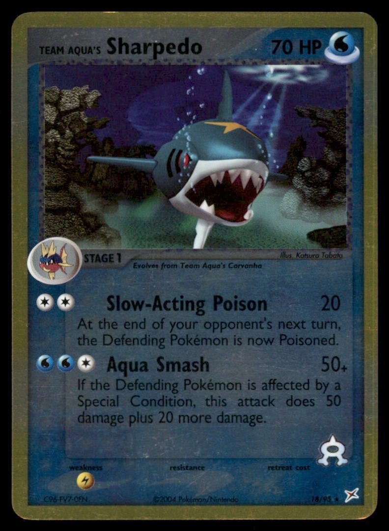 Team Aqua's Sharpedo 18/95 Team Magma vs Team Aqua Pokemon Card Reverse Holo: We offer combined shipping on multiple items. Buyers may also arrange their own shipping. LiveShipping is a separate and independent option for shipping that is NOT a part of the auction house or thei