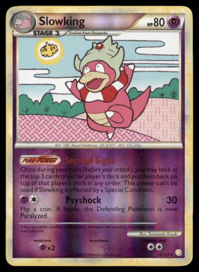 Slowking 12/123 Holo HeartGold & SoulSilver Pokemon Card Reverse Holo: We offer combined shipping on multiple items. Buyers may also arrange their own shipping. LiveShipping is a separate and independent option for shipping that is NOT a part of the auction house or thei