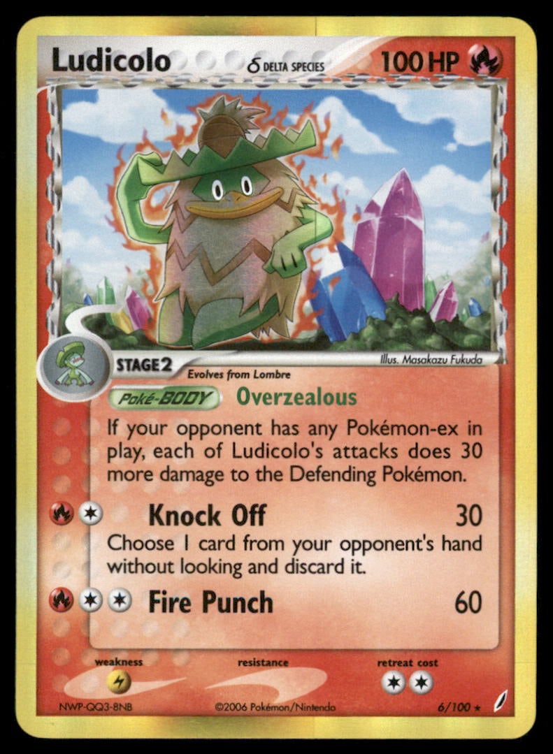Ludicolo 6/100 Holo Crystal Guardians Pokemon Card: Condition of cards varies from NM - DMG. BINDER PAGES NOT INCLUDED.We offer combined shipping on multiple items. Buyers may also arrange their own shipping. LiveShipping is a separate and independent 