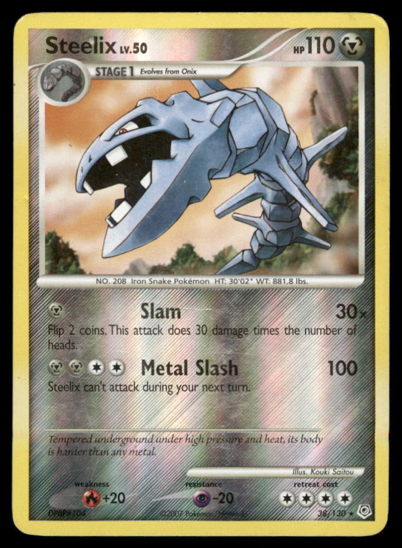Steelix 38/130 Diamond & Pearl Pokemon Card Reverse Holo: We offer combined shipping on multiple items. Buyers may also arrange their own shipping. LiveShipping is a separate and independent option for shipping that is NOT a part of the auction house or thei