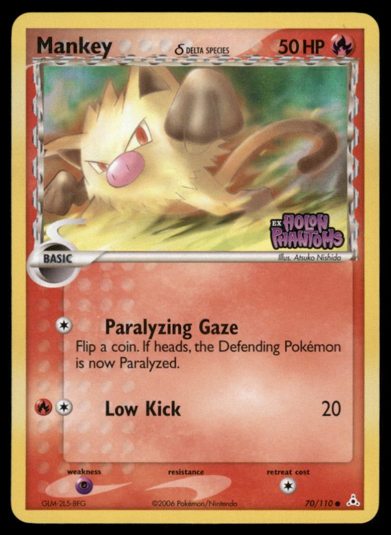 Mankey Stamped 70/110 Holon Phantoms Pokemon Card Reverse Holo: We offer combined shipping on multiple items. Buyers may also arrange their own shipping. LiveShipping is a separate and independent option for shipping that is NOT a part of the auction house or thei