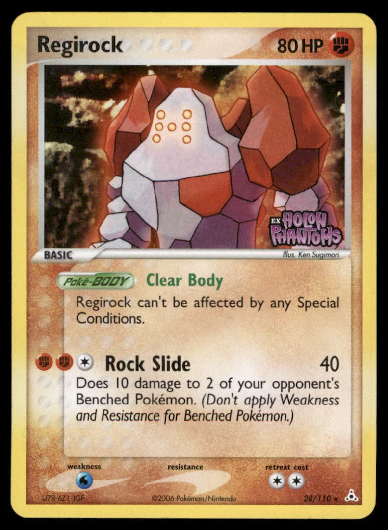 Regirock Stamped 28/110 Holon Phantoms Pokemon Card Reverse Holo: We offer combined shipping on multiple items. Buyers may also arrange their own shipping. LiveShipping is a separate and independent option for shipping that is NOT a part of the auction house or thei