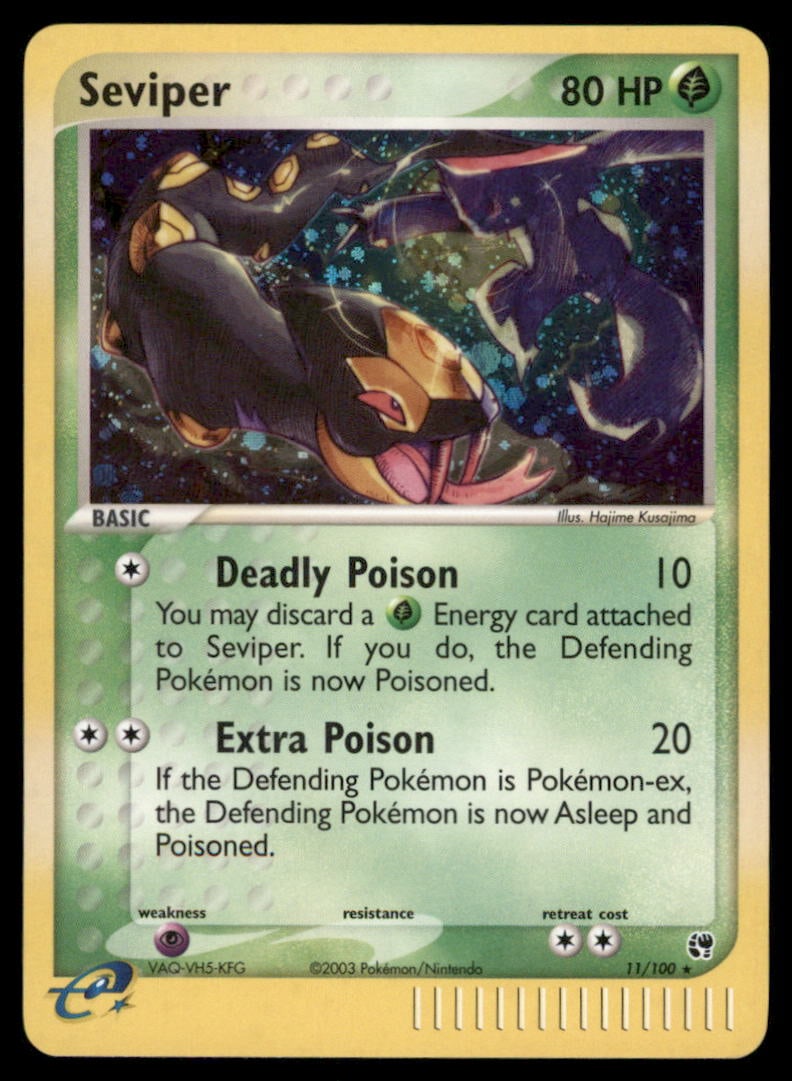 Seviper 11/100 Holo Sandstorm Pokemon Card: We offer combined shipping on multiple items. Buyers may also arrange their own shipping. LiveShipping is a separate and independent option for shipping that is NOT a part of the auction house or thei