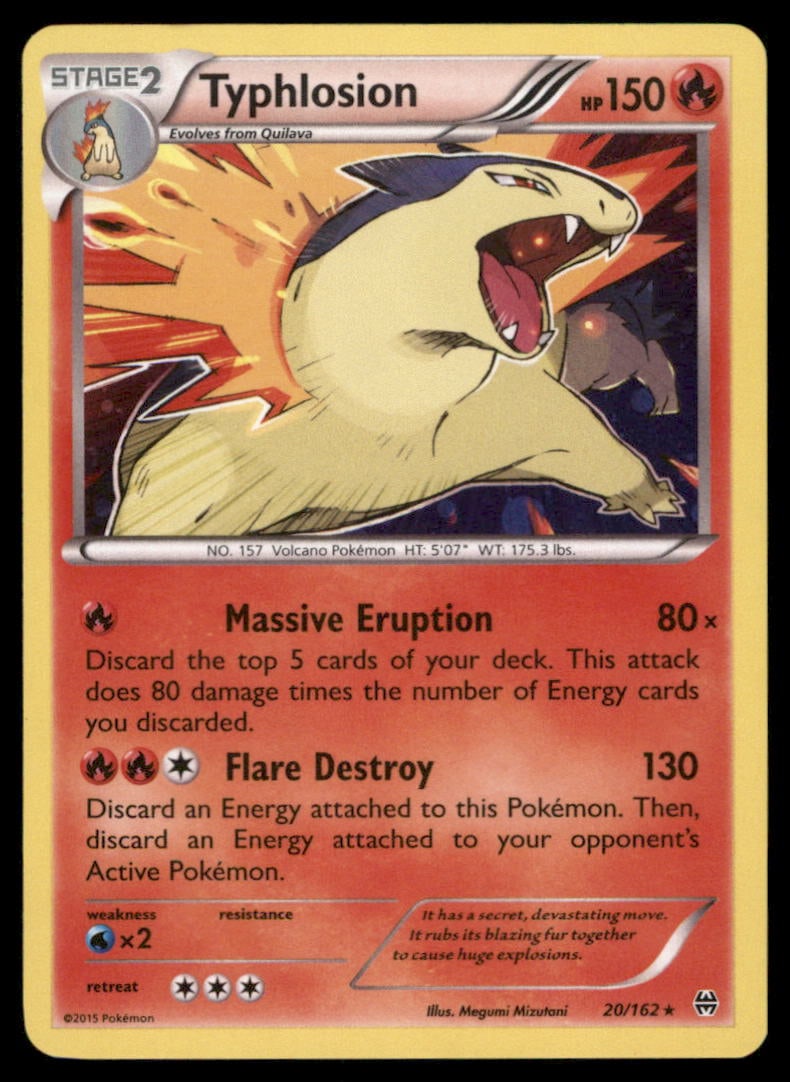 Typhlosion 20/162 Holo BREAKthrough Pokemon Card: We offer combined shipping on multiple items. Buyers may also arrange their own shipping. LiveShipping is a separate and independent option for shipping that is NOT a part of the auction house or thei