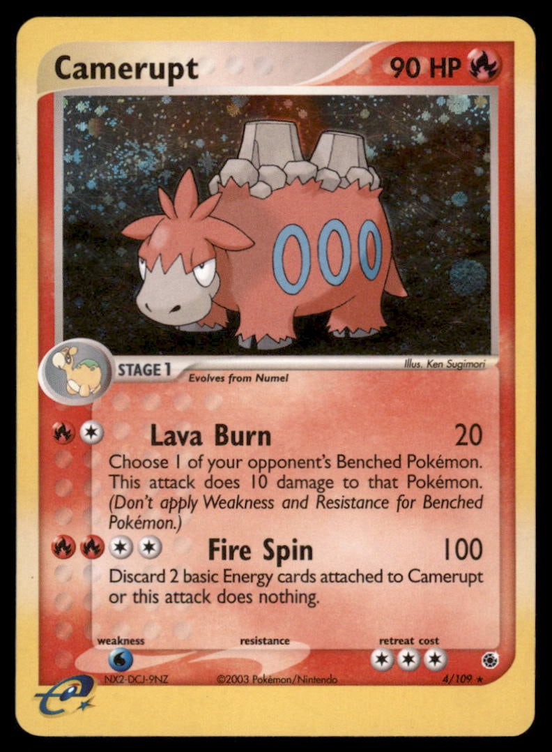 Camerupt 4/109 Holo Ruby & Sapphire Pokemon Card: We offer combined shipping on multiple items. Buyers may also arrange their own shipping. LiveShipping is a separate and independent option for shipping that is NOT a part of the auction house or thei