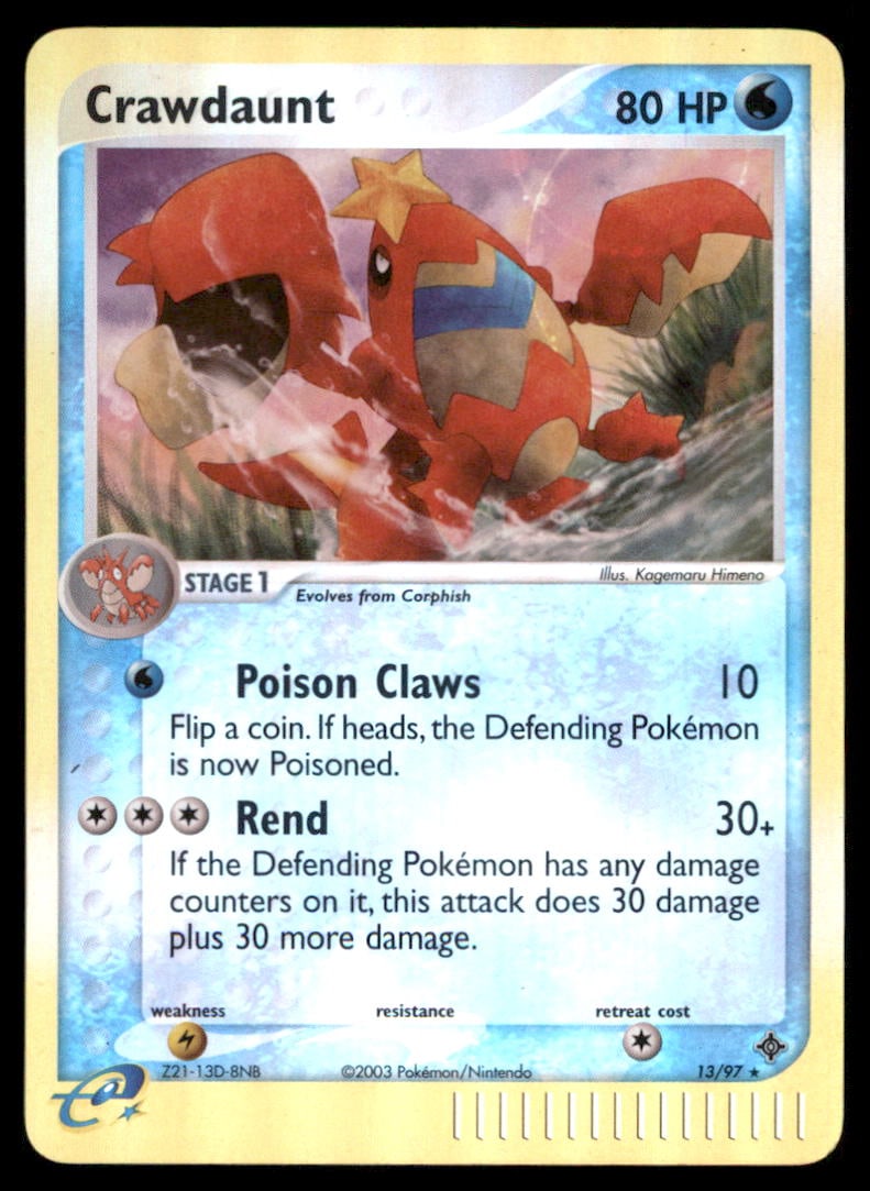 Crawdaunt 13/97 Dragon Pokemon Card Reverse Holo: We offer combined shipping on multiple items. Buyers may also arrange their own shipping. LiveShipping is a separate and independent option for shipping that is NOT a part of the auction house or thei