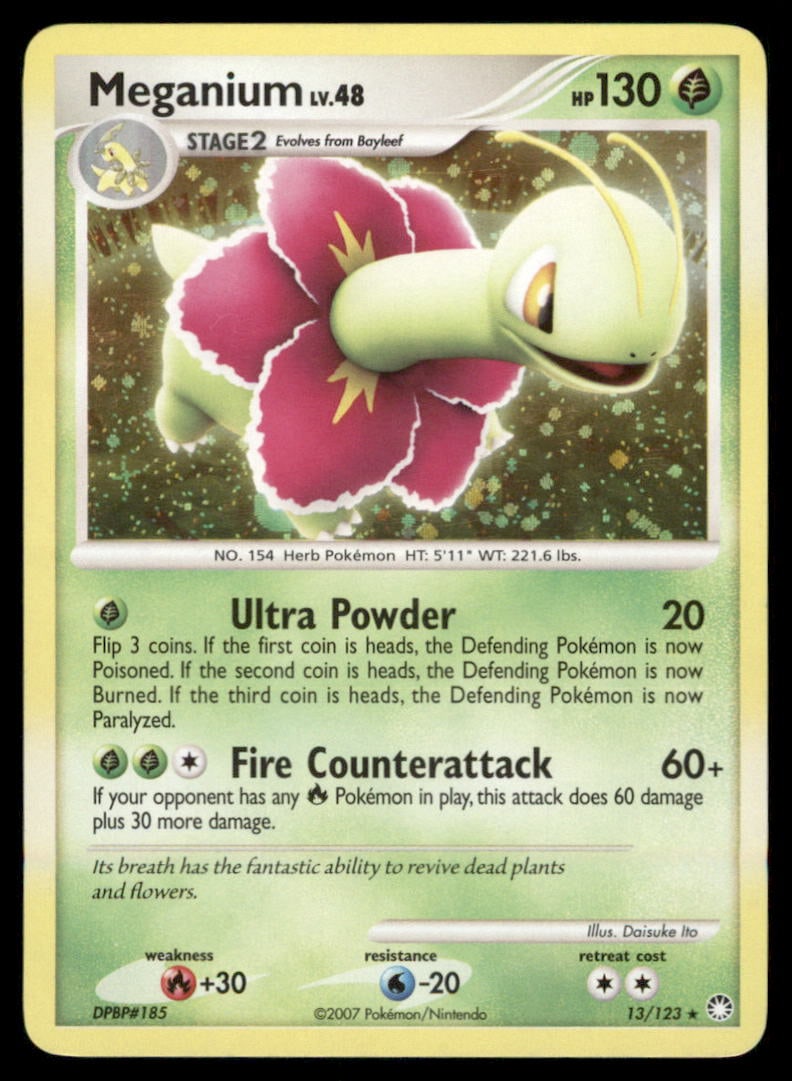 Meganium 13/123 Holo Mysterious Treasures Pokemon Card: We offer combined shipping on multiple items. Buyers may also arrange their own shipping. LiveShipping is a separate and independent option for shipping that is NOT a part of the auction house or thei