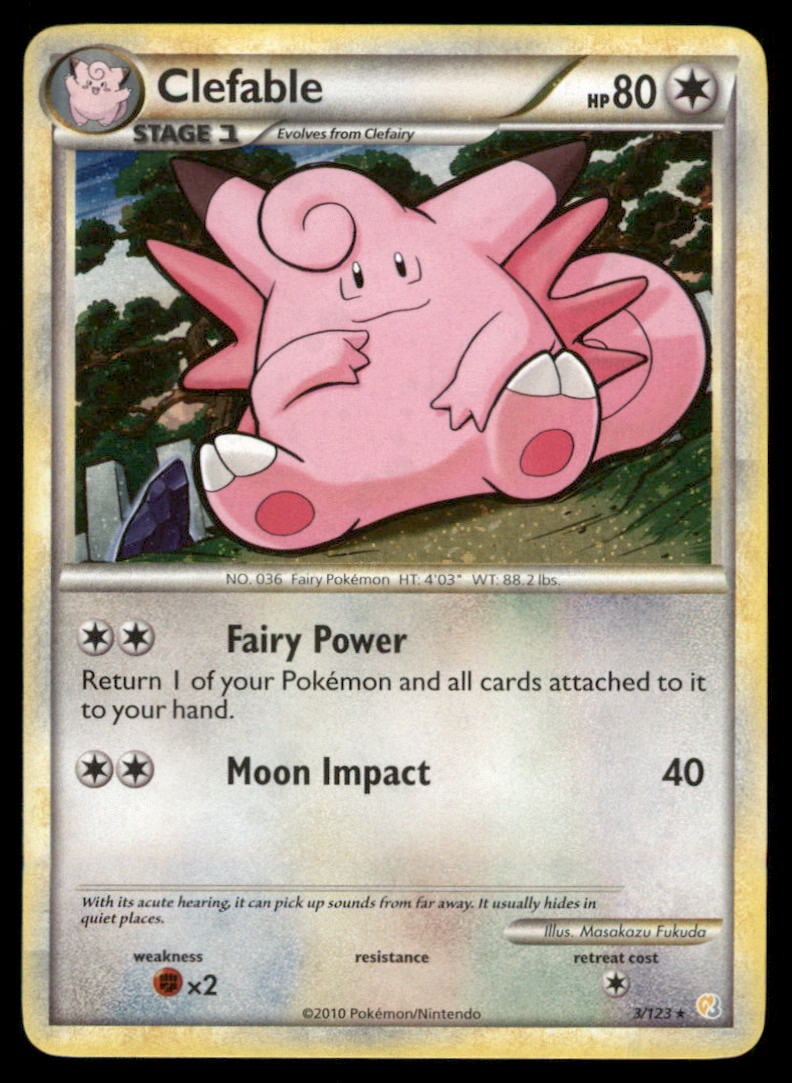 Clefable 3/123 Holo HeartGold & SoulSilver Pokemon Card: We offer combined shipping on multiple items. Buyers may also arrange their own shipping. LiveShipping is a separate and independent option for shipping that is NOT a part of the auction house or thei