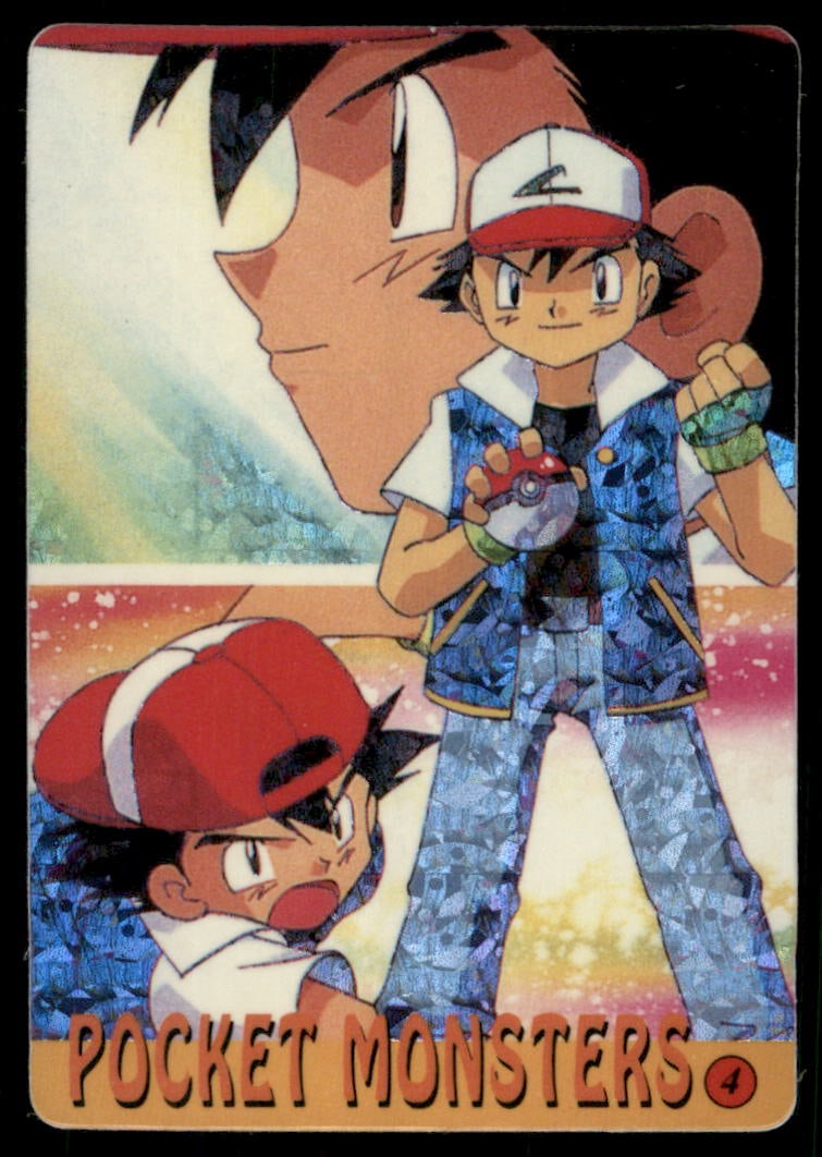 Ash Trainer Pose Japanese Sticker Holo Prism Card (1 of 2)