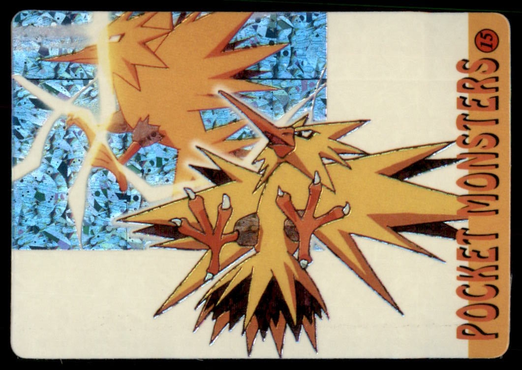 Zapdos Lightning Strike Japanese Sticker Holo Prism Card (1 of 2)