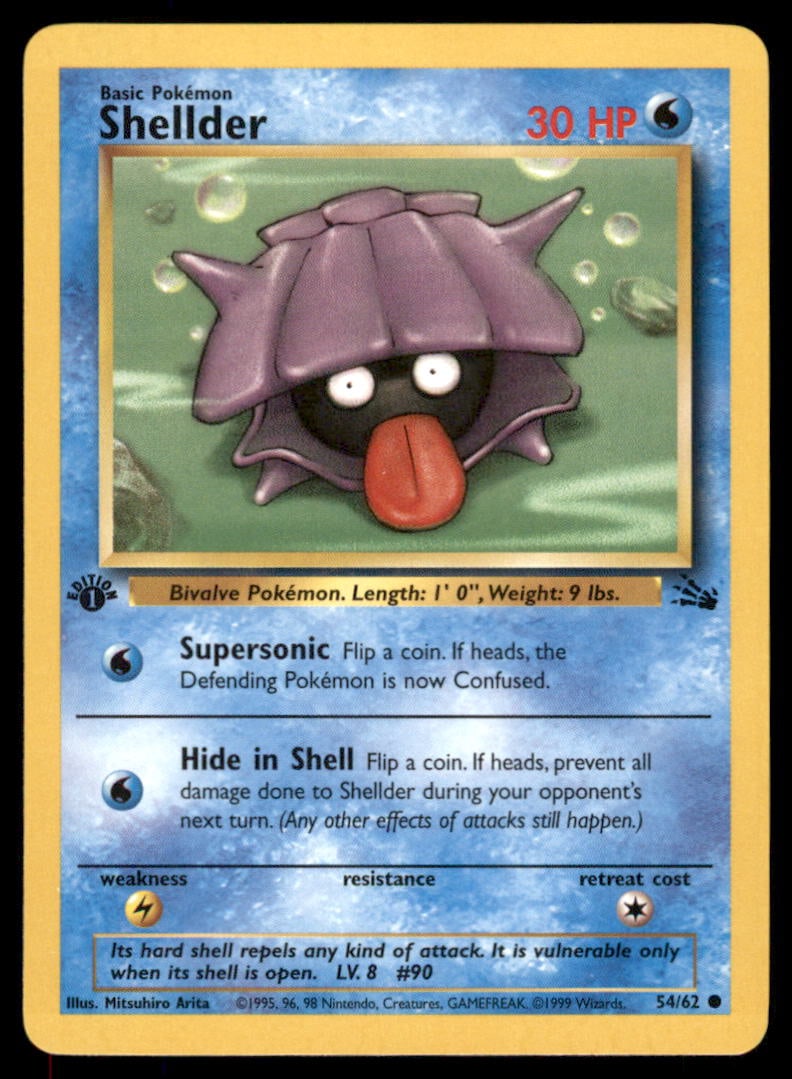 Shellder 54/62 Fossil Pokemon Card 1st Edition: We offer combined shipping on multiple items. Buyers may also arrange their own shipping. LiveShipping is a separate and independent option for shipping that is NOT a part of the auction house or thei