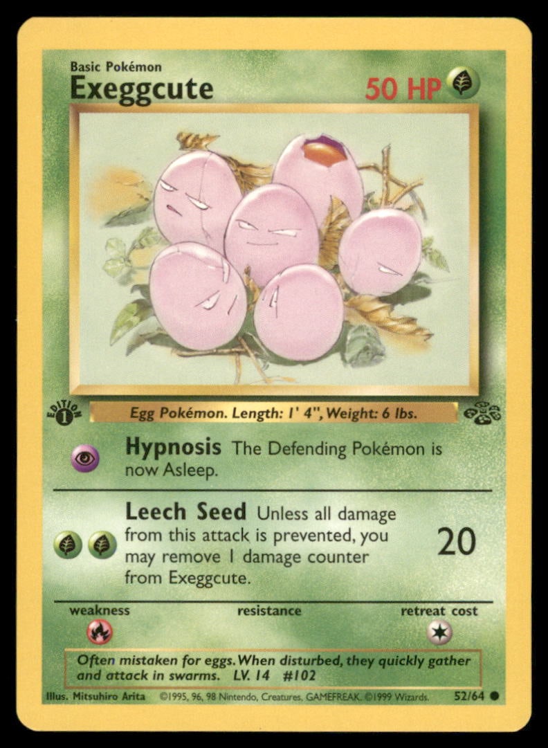 Exeggcute 52/64 Jungle Pokemon Card 1st Edition: We offer combined shipping on multiple items. Buyers may also arrange their own shipping. LiveShipping is a separate and independent option for shipping that is NOT a part of the auction house or thei