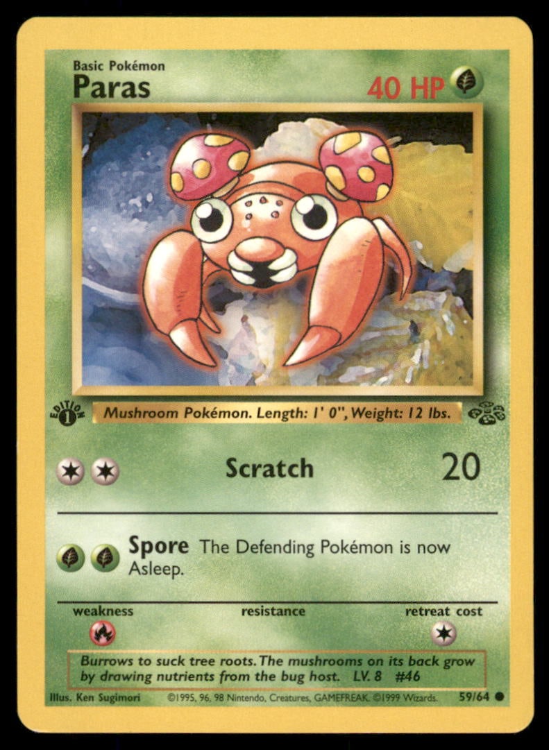 Paras 59/64 Jungle Pokemon Card 1st Edition: We offer combined shipping on multiple items. Buyers may also arrange their own shipping. LiveShipping is a separate and independent option for shipping that is NOT a part of the auction house or thei