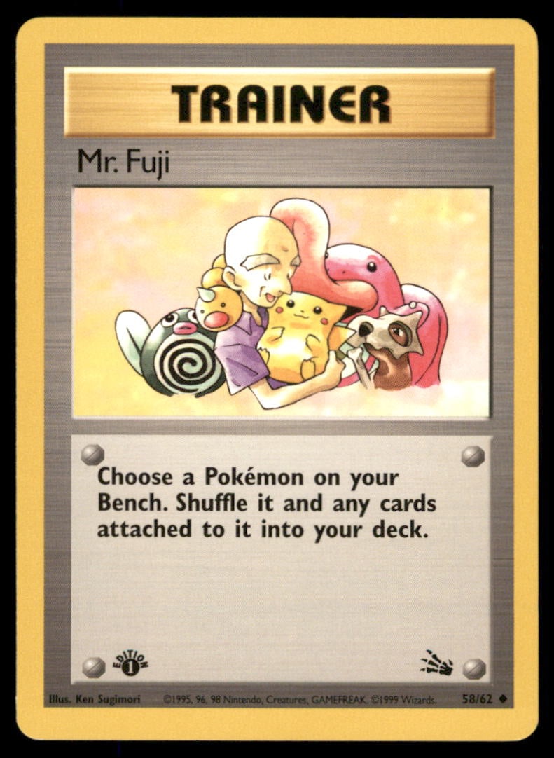 Mr. Fuji 58/62 Fossil Pokemon Card 1st Edition: We offer combined shipping on multiple items. Buyers may also arrange their own shipping. LiveShipping is a separate and independent option for shipping that is NOT a part of the auction house or thei