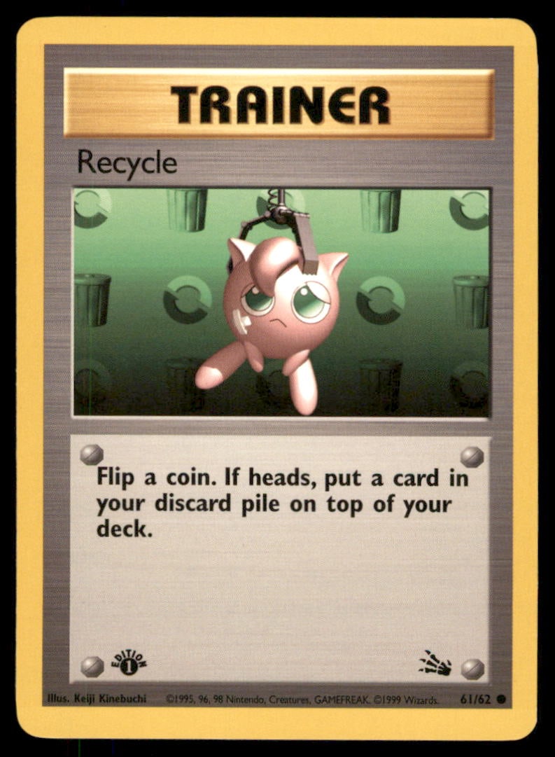 Recycle 61/62 Fossil Pokemon Card 1st Edition: We offer combined shipping on multiple items. Buyers may also arrange their own shipping. LiveShipping is a separate and independent option for shipping that is NOT a part of the auction house or thei
