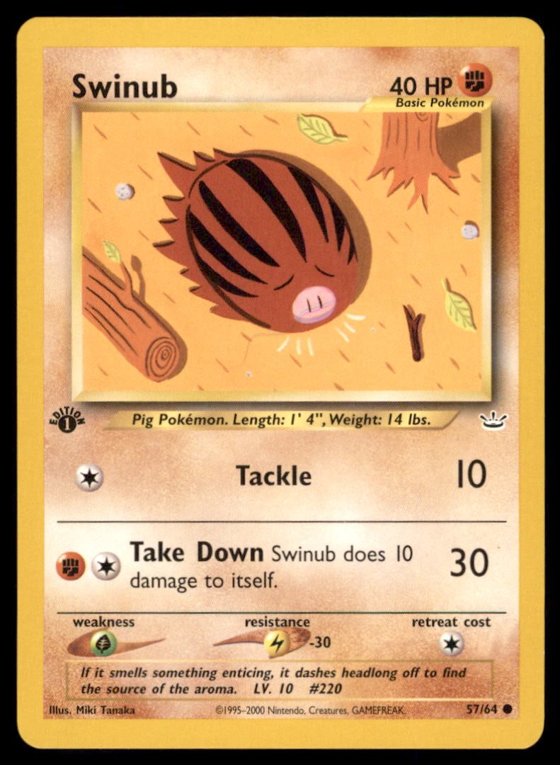 Swinub 57/64 Neo Revelation Pokemon Card 1st Edition: We offer combined shipping on multiple items. Buyers may also arrange their own shipping. LiveShipping is a separate and independent option for shipping that is NOT a part of the auction house or thei