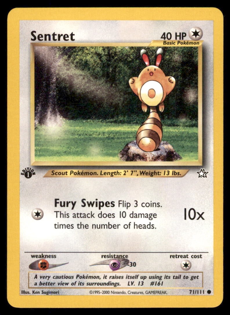 Sentret 71/111 Neo Genesis Pokemon Card 1st Edition: We offer combined shipping on multiple items. Buyers may also arrange their own shipping. LiveShipping is a separate and independent option for shipping that is NOT a part of the auction house or thei