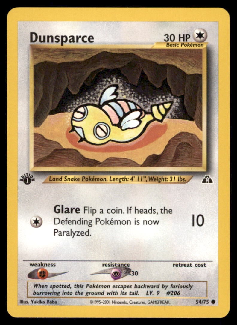 Dunsparce 54/75 Neo Discovery Pokemon Card 1st Edition: We offer combined shipping on multiple items. Buyers may also arrange their own shipping. LiveShipping is a separate and independent option for shipping that is NOT a part of the auction house or thei