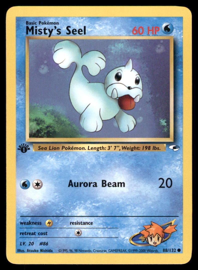 Misty's Seel 88/132 Gym Heroes Pokemon Card 1st Edition: We offer combined shipping on multiple items. Buyers may also arrange their own shipping. LiveShipping is a separate and independent option for shipping that is NOT a part of the auction house or thei