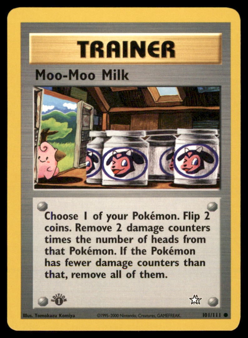 Moo-Moo Milk 101/111 Neo Genesis Pokemon Card 1st Edition: We offer combined shipping on multiple items. Buyers may also arrange their own shipping. LiveShipping is a separate and independent option for shipping that is NOT a part of the auction house or thei