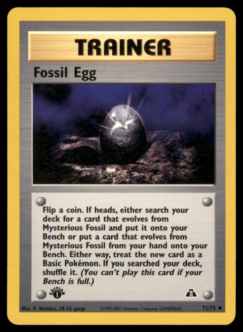 Fossil Egg 72/75 Neo Discovery Pokemon Card 1st Edition (1 of 2)