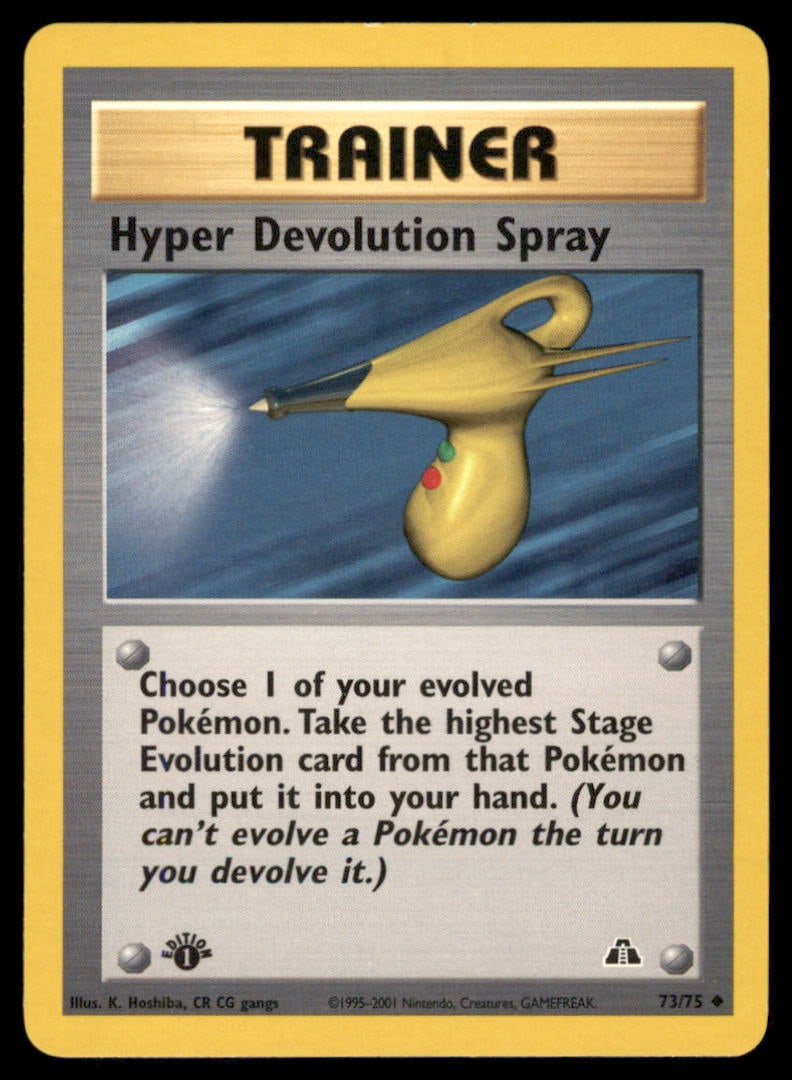 Hyper Devolution Spray 73/75 Neo Discovery Pokemon Card 1st Edition: We offer combined shipping on multiple items. Buyers may also arrange their own shipping. LiveShipping is a separate and independent option for shipping that is NOT a part of the auction house or thei