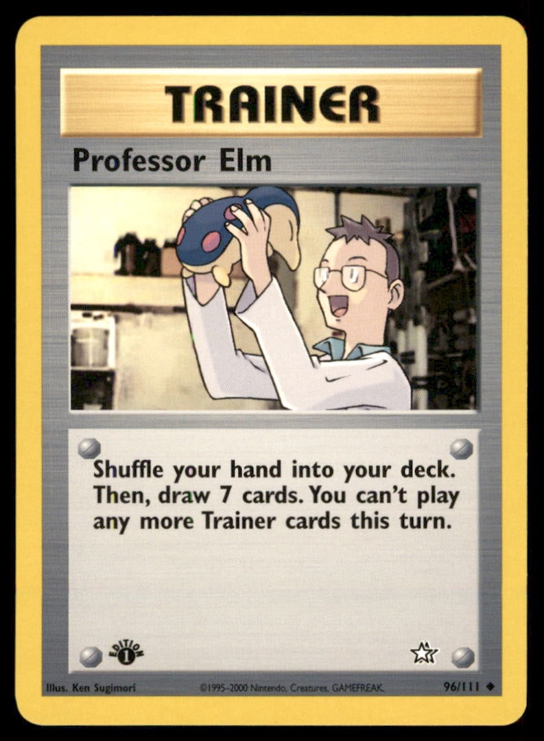 Professor Elm 96/111 Neo Genesis Pokemon Card 1st Edition: We offer combined shipping on multiple items. Buyers may also arrange their own shipping. LiveShipping is a separate and independent option for shipping that is NOT a part of the auction house or thei