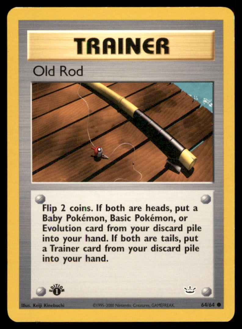 Old Rod 64/64 Neo Revelation Pokemon Card 1st Edition: We offer combined shipping on multiple items. Buyers may also arrange their own shipping. LiveShipping is a separate and independent option for shipping that is NOT a part of the auction house or thei