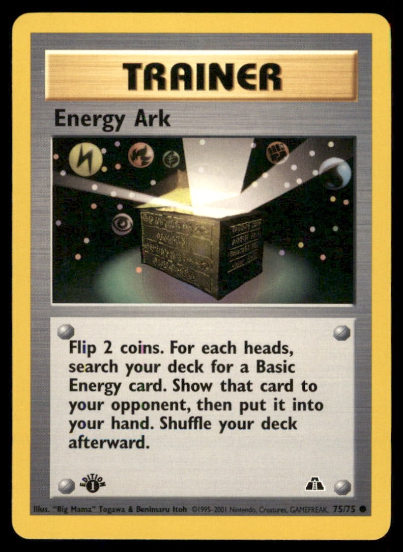 Energy Ark 75/75 Neo Discovery Pokemon Card 1st Edition: We offer combined shipping on multiple items. Buyers may also arrange their own shipping. LiveShipping is a separate and independent option for shipping that is NOT a part of the auction house or thei