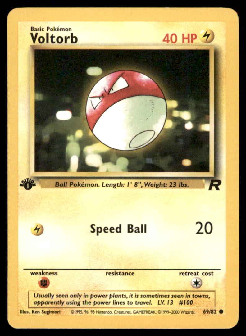 Voltorb 69/82 Team Rocket Pokemon Card 1st Edition: We offer combined shipping on multiple items. Buyers may also arrange their own shipping. LiveShipping is a separate and independent option for shipping that is NOT a part of the auction house or thei