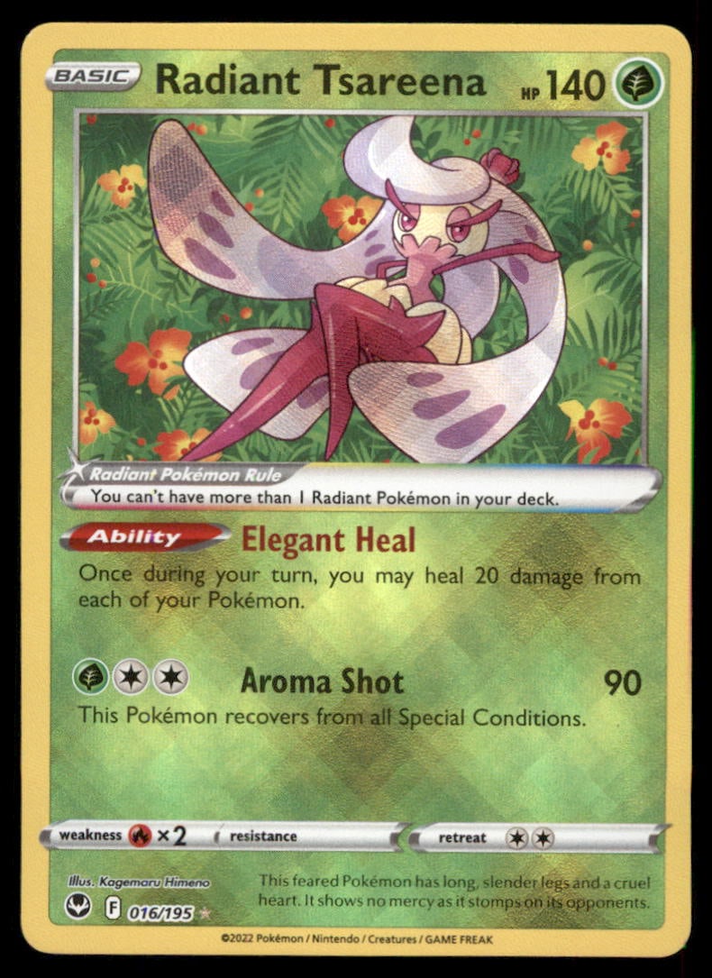 Radiant Tsareena 016/195 Silver Tempest Pokemon Card (1 of 2)