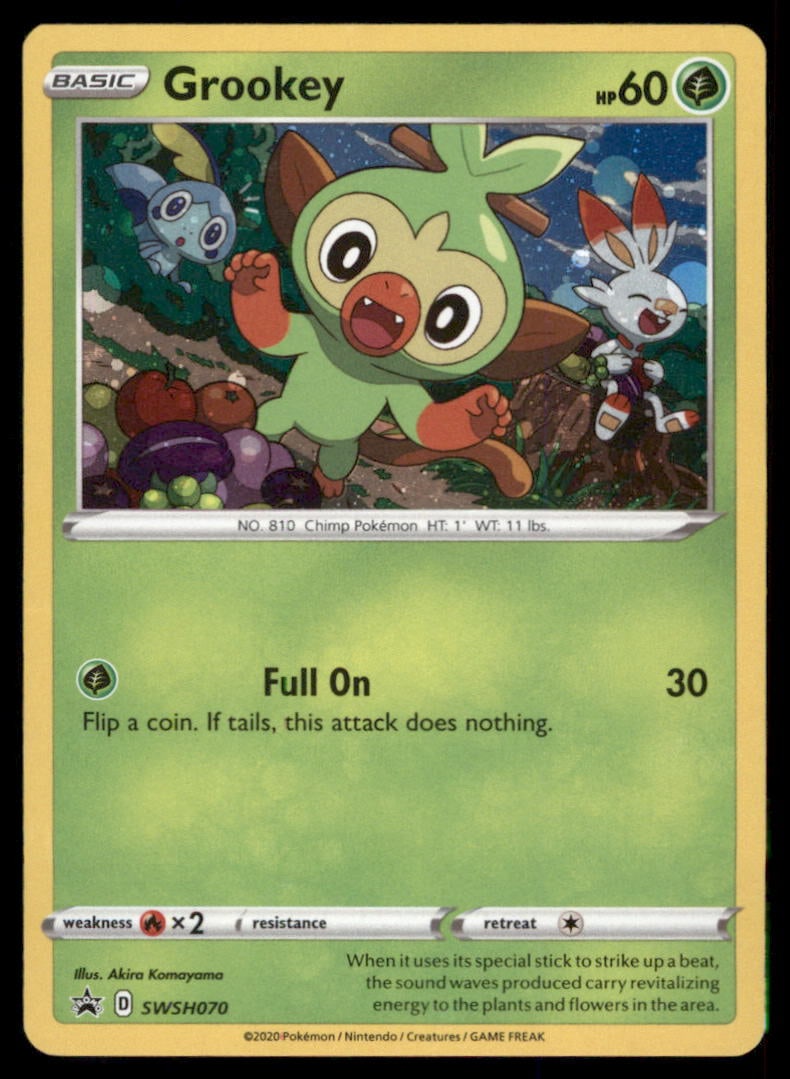 Grookey SWSH070 Holo Sword & Shield Promo Pokemon Card: We offer combined shipping on multiple items. Buyers may also arrange their own shipping. LiveShipping is a separate and independent option for shipping that is NOT a part of the auction house or thei