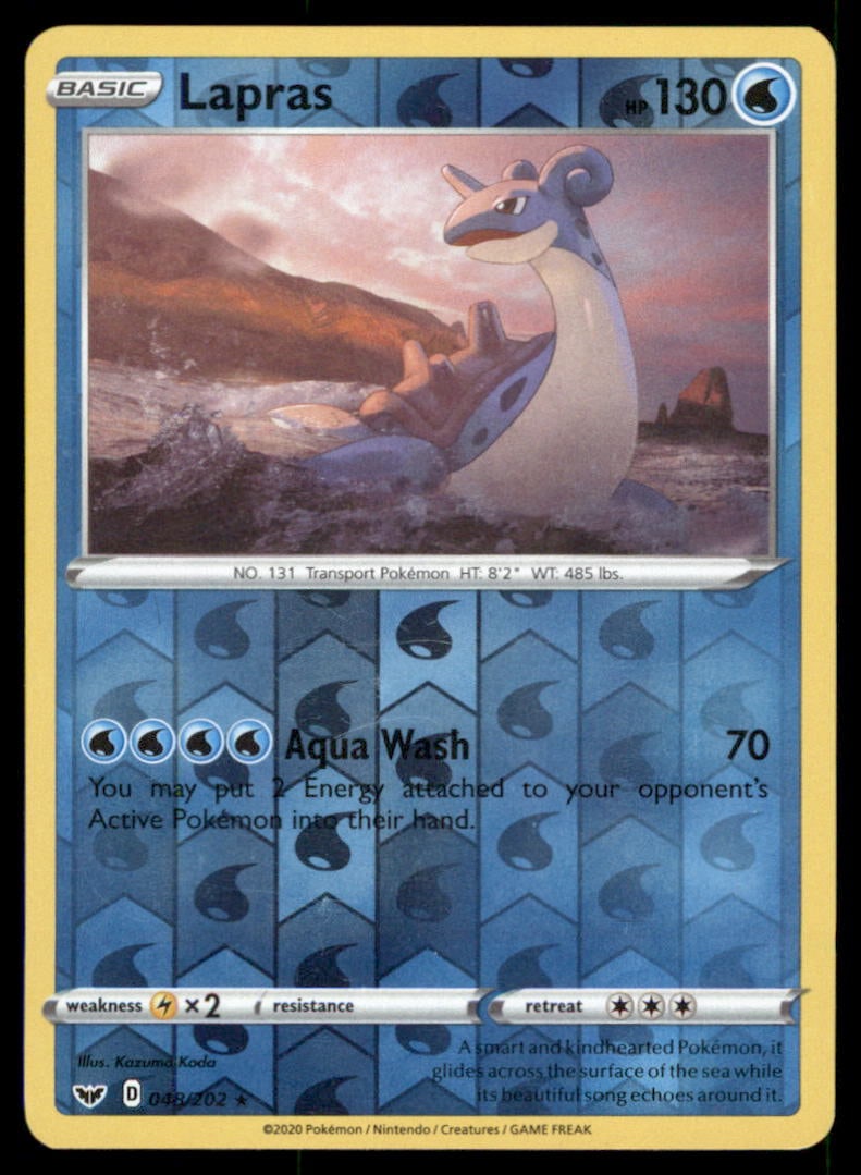 Lapras 048/202 Sword & Shield Pokemon Card Reverse Holo: We offer combined shipping on multiple items. Buyers may also arrange their own shipping. LiveShipping is a separate and independent option for shipping that is NOT a part of the auction house or thei