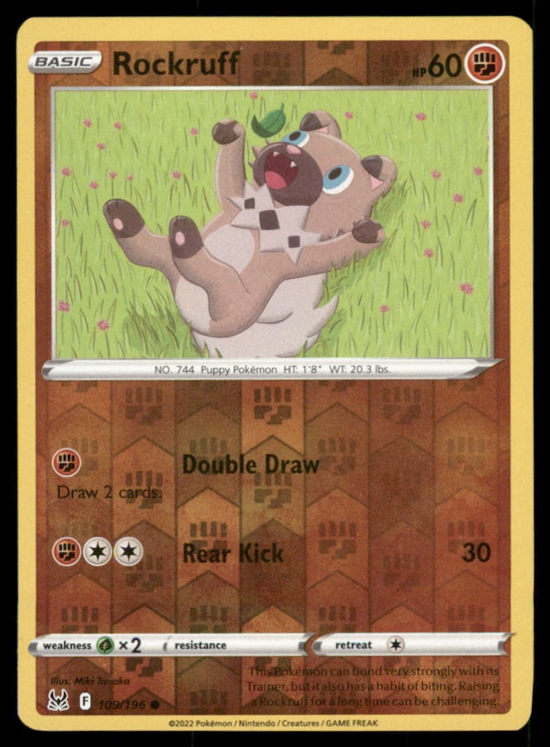 Rockruff 109/196 Lost Origin Pokemon Card Reverse Holo (1 of 2)