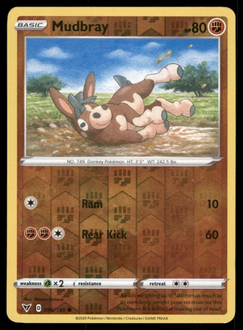 Mudbray 096/185 Vivid Voltage Pokemon Card Reverse Holo (1 of 2)